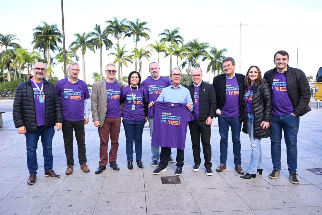 O presidente do Sebrae Nacional e equipe de Florianópolis