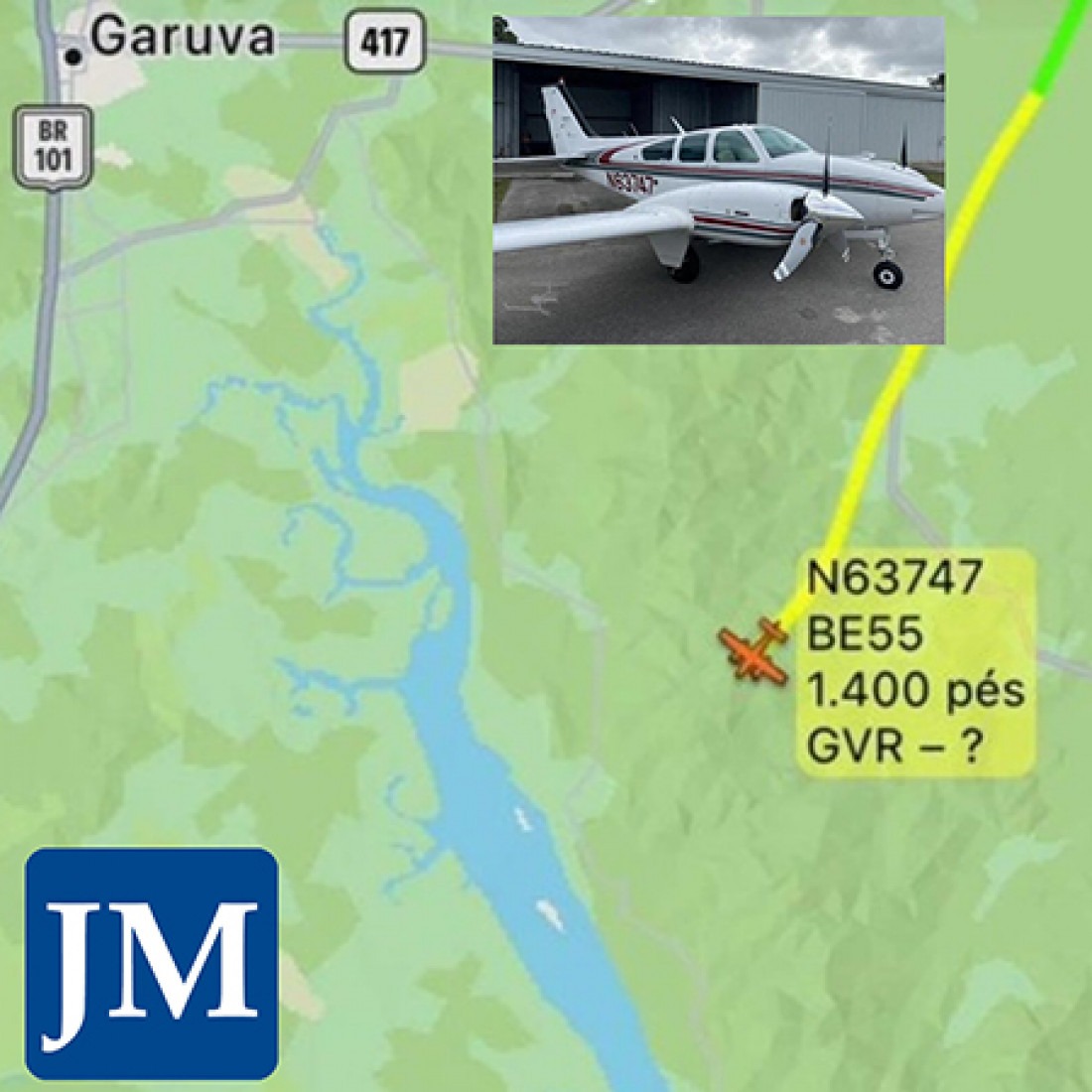 Aeronave desapareceu do radar na madrugada desta terça-feira (4) 