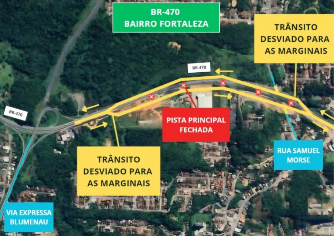 Desvio em trecho da BR 470