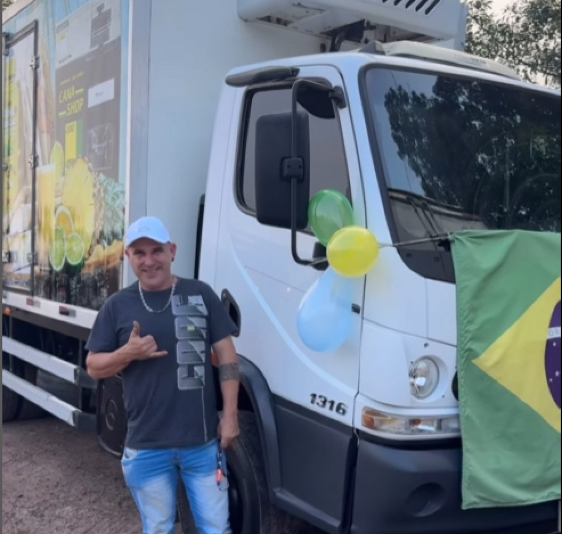 A última imagem de Márcio, antes do início da procissão motorizada em homenagem a São Cristóvão