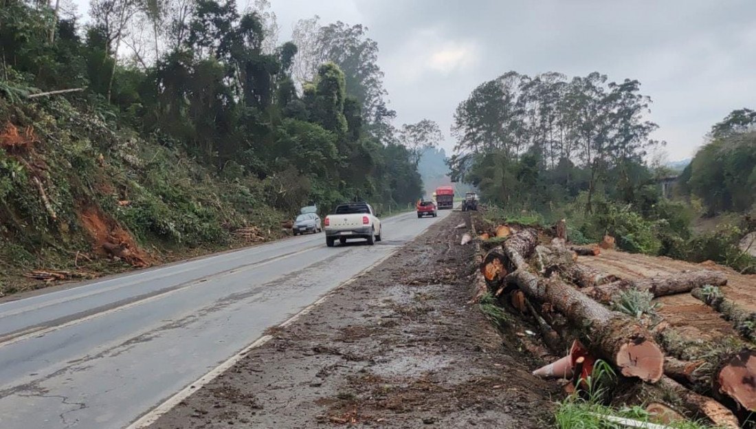 Obra vai impedir que as águas do Itajaí-Açu invadam a pista de rolamento