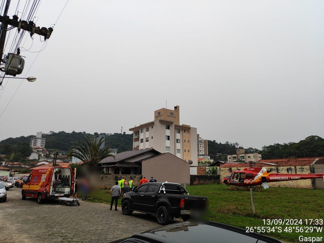 Homem levou choque enquanto trabalhava em uma obra