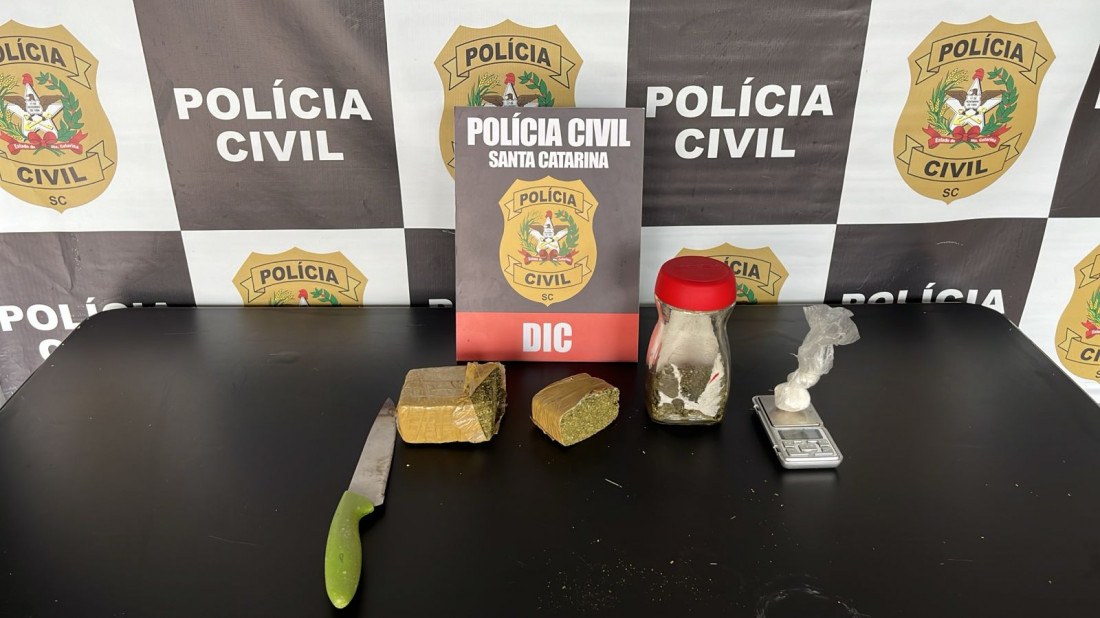 A droga apreendida