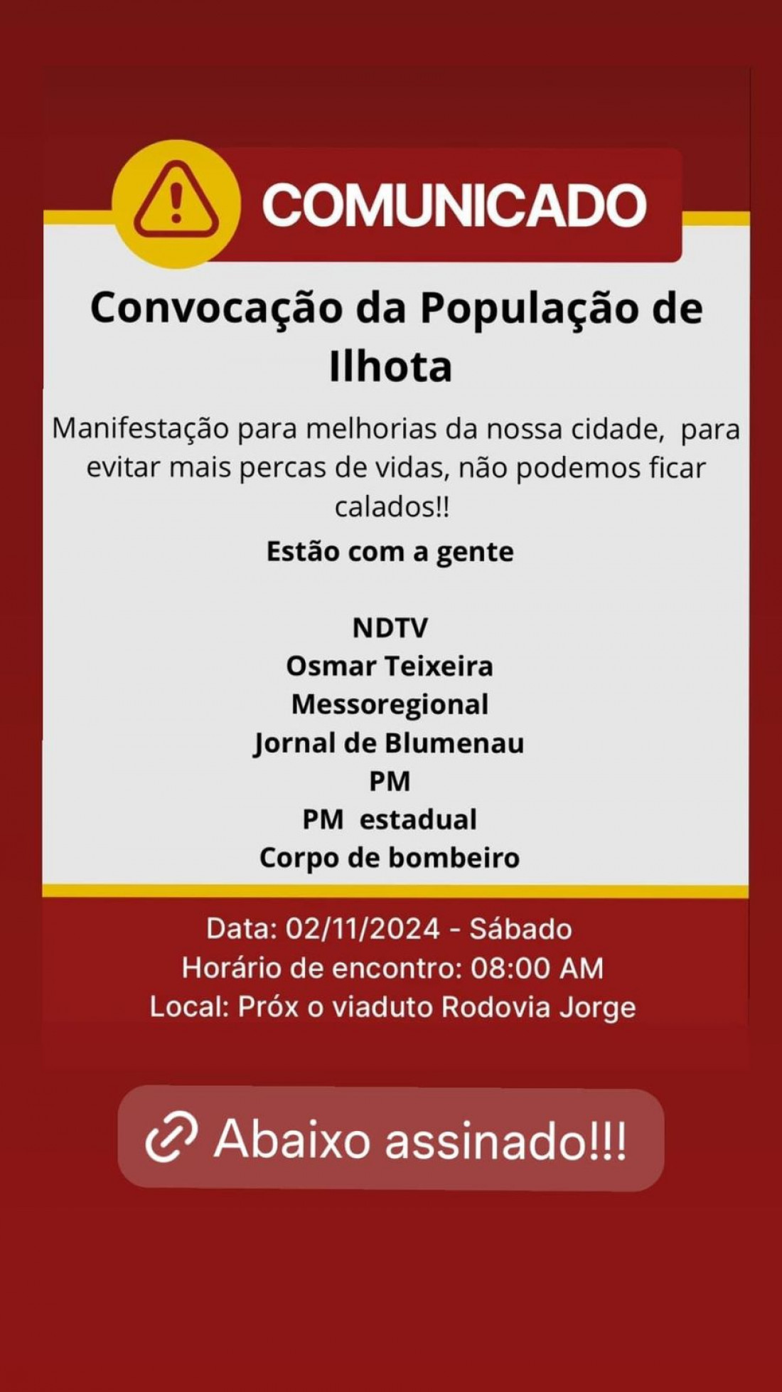Grupo está divulgando nas redes sociais