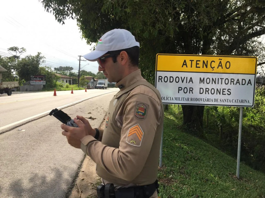 A fiscalização por drones é utilizada hoje na Rodovia Jorge Lacerda (SC-412), no Vale do Itajaí