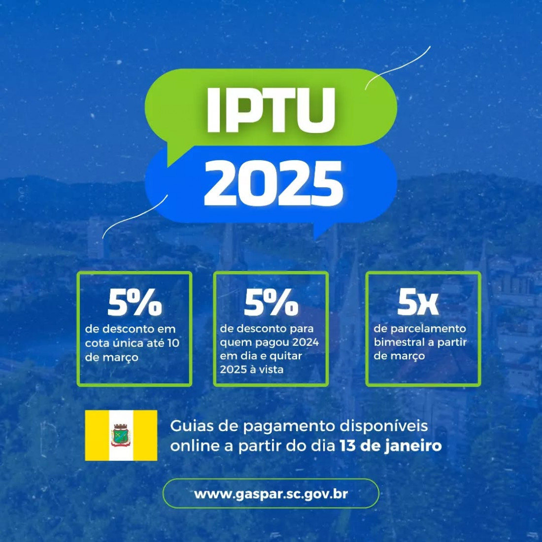 Confira as formas de pagamento do IPTU 2025