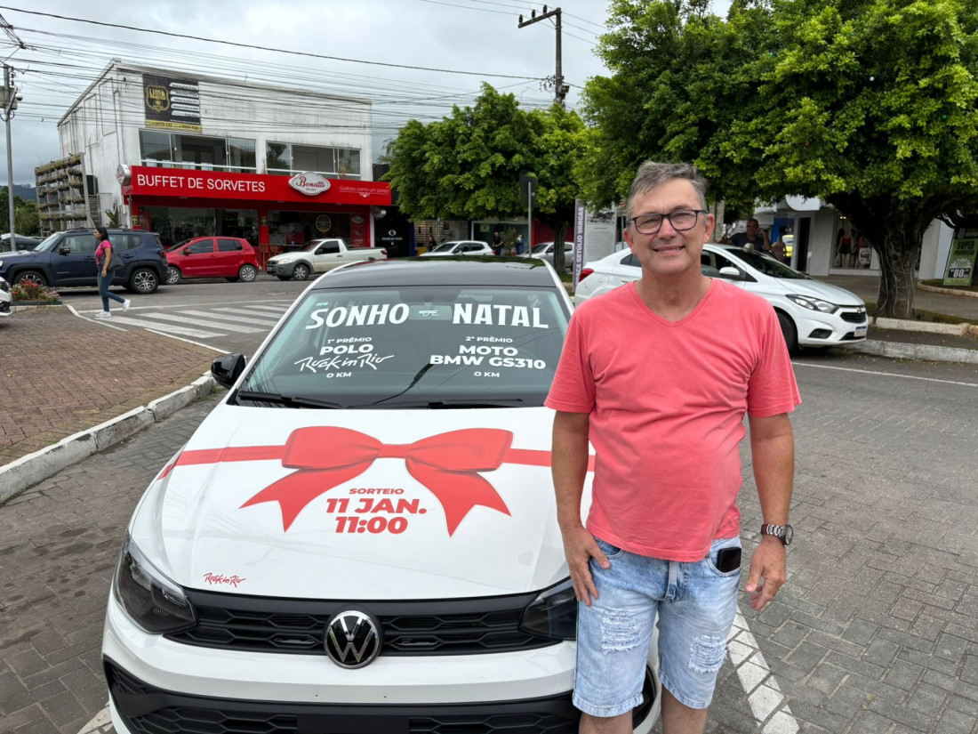 O marido de Luciana foi até a Praça Getúlio Vargas, para conferir o prêmio ganho