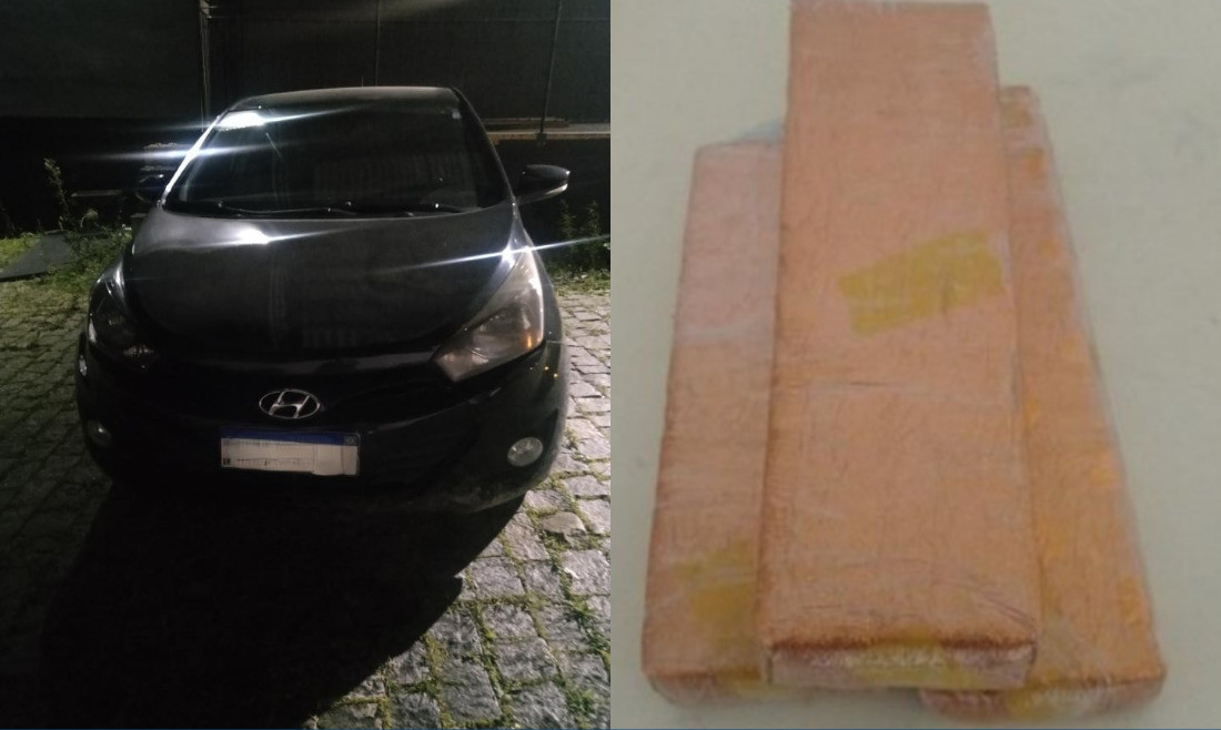 Quase 2 kg de maconha foram apreendidos após uma tentativa de fuga