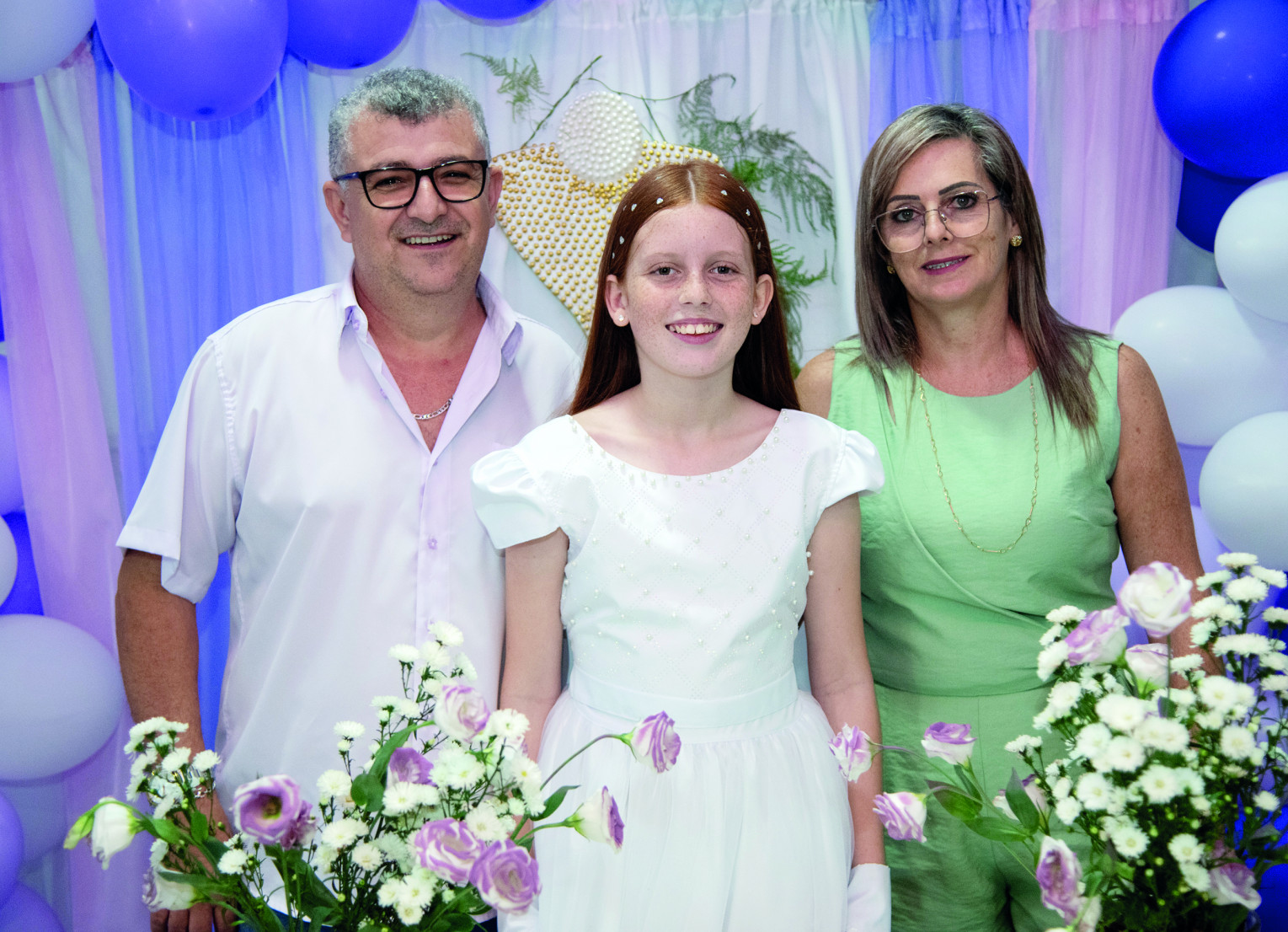 Os pais Alceni e Daniel, com a filha Amabily Tomaz Nascimento
