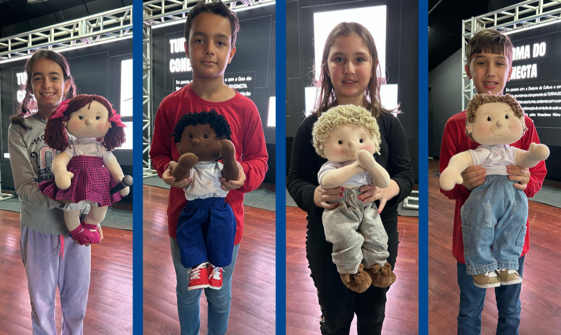 Os desenhos irão estampar as camisetas da ‘Turma do Conecta’, mascotes do projeto