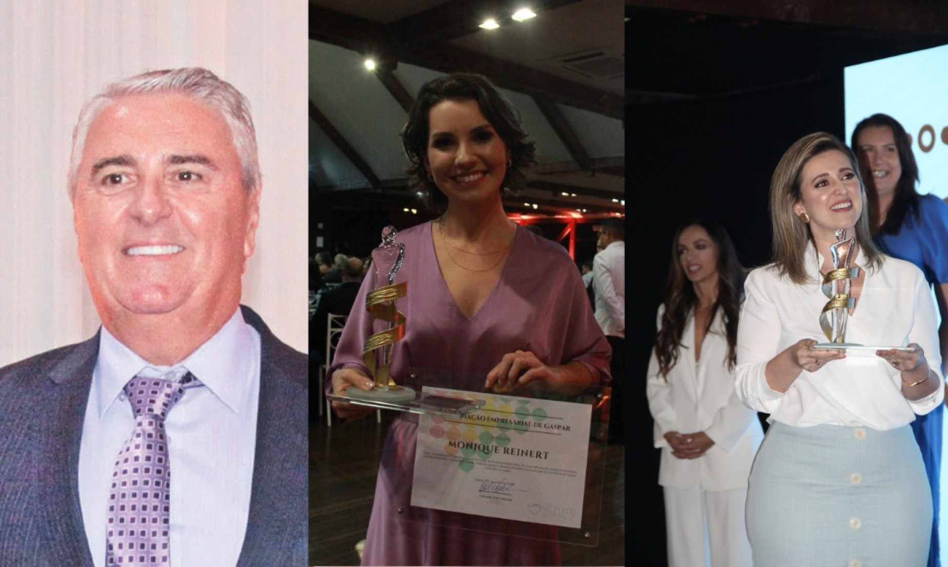 Carlos Schmitt, Monique Reinert e Maike Werner, os vencedores das edições anteriores
