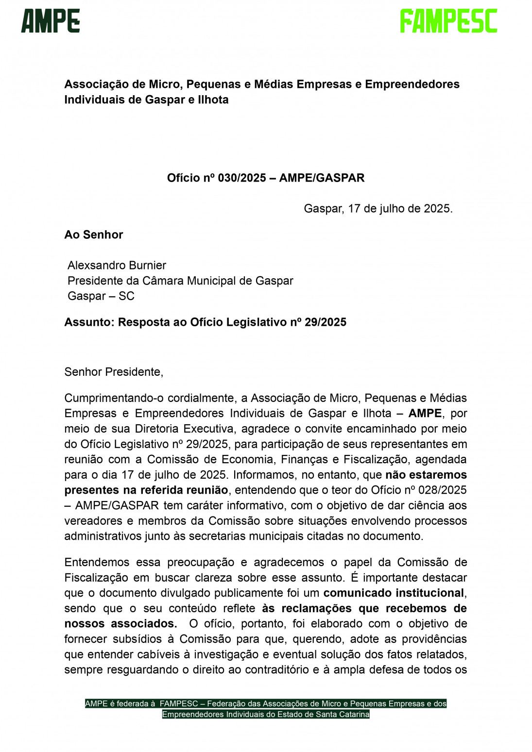 COMUNICADO