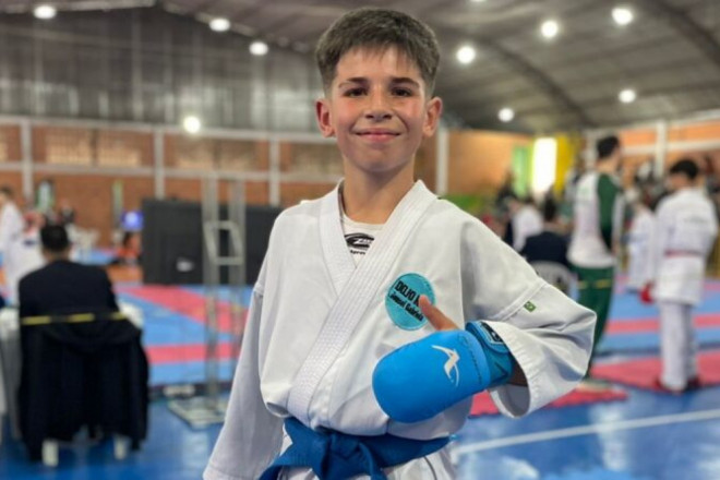 O jovem atleta representou Gaspar nas artes marciais