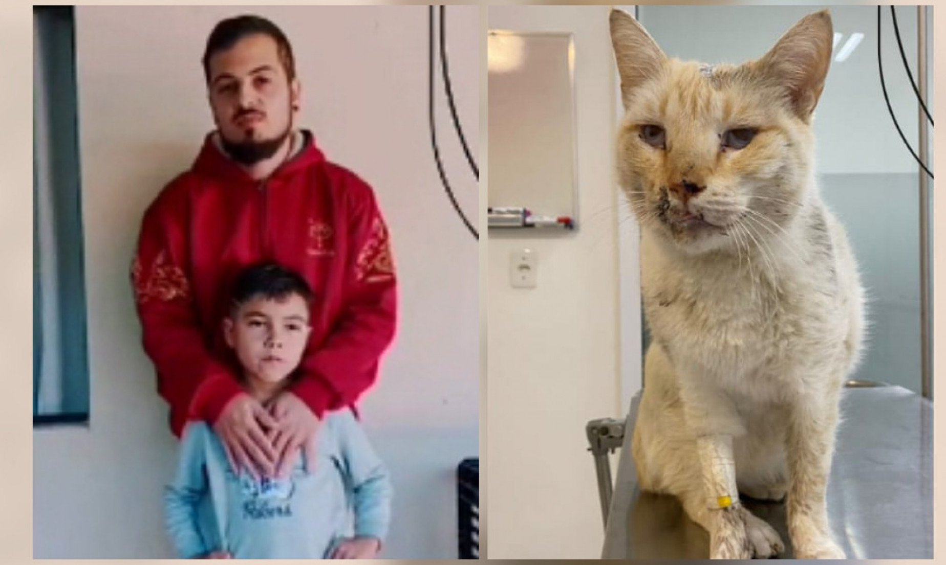 O pai Higor, Davi e o gato Pipoca