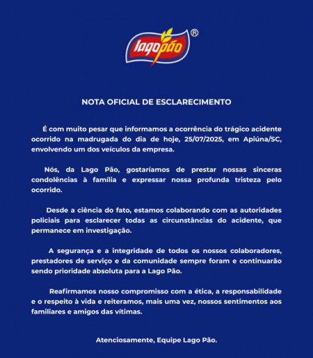 Nota de Esclarescimento da empresa