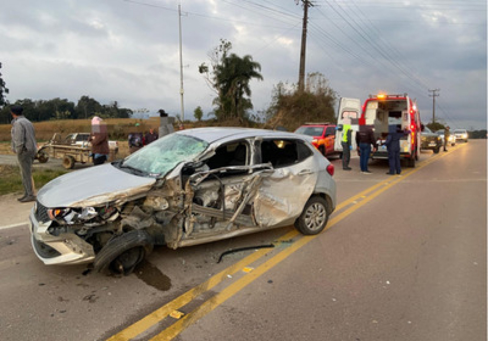A Polícia Ambiental e a Polícia Rodoviária Estadual estiveram no local para apoio à ocorrência
