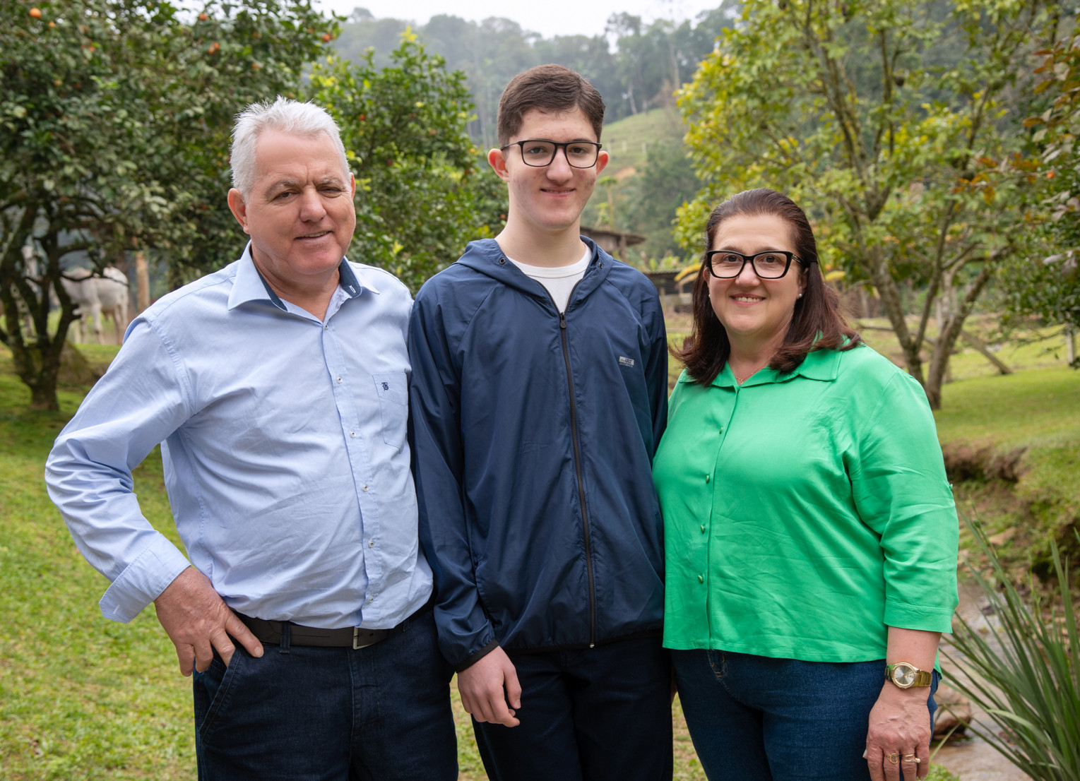 João Antônio com os pais Luiz Sergio Zuchi e Terezinha Zuchi