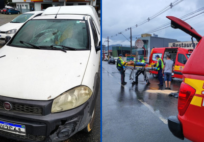 O jovem, que não utilizava capacete no momento do acidente, sofreu um ferimento na região da cabeça