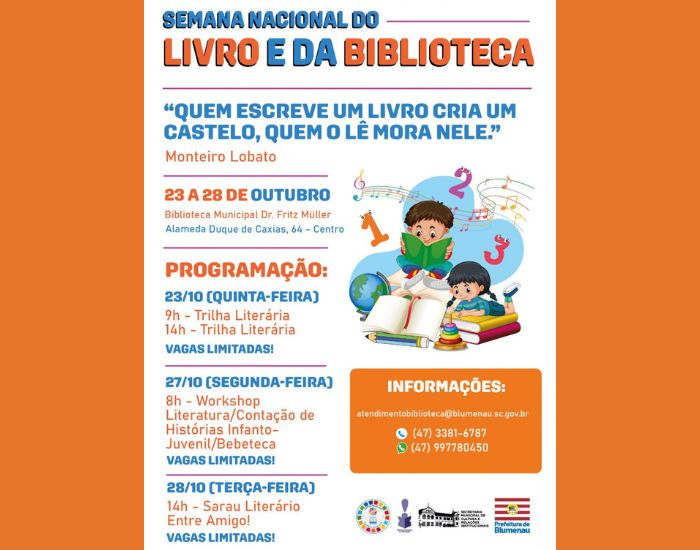 Semana Nacional do Livro começa dia 23 e tem inscrições abertas