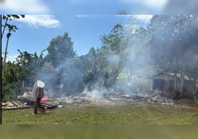A ação rápida dos vizinhos impediu que o fogo se espalhasse e causasse maiores prejuízos