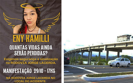 Eny Kammilly morreu quando retornava da escola para casa