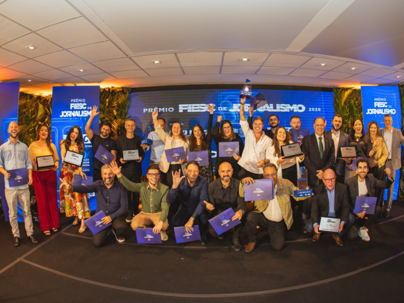 Vencedores do Prêmio FIESC de Jornalismo, das categorias áudio, texto e vídeo,