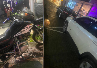 O acidente ocorreu na Rua Pedro Castelain e mobilizou os Bombeiros Voluntários