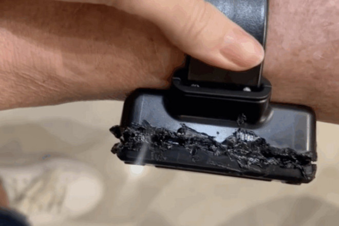 vídeo, feito pela PF, mostra a tornozeleira com sinais de violação