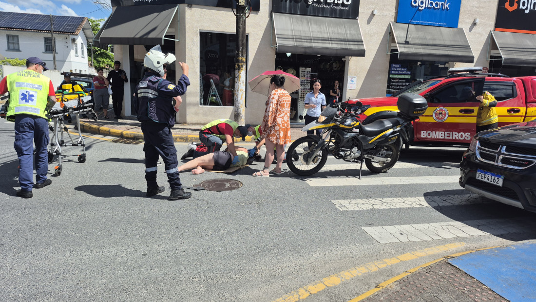 A vítima foi encaminhada para o Hospital de Gaspar