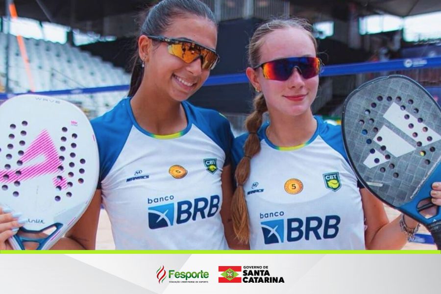 Catarinenses conquistam o título mundial de beach tennis juvenil com a seleção brasileira

