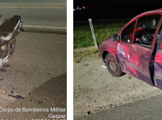 Condutor da moto ficou ferido