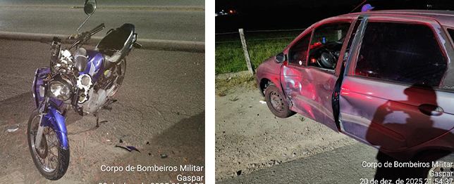 Condutor da moto ficou ferido