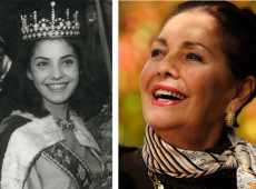 Ieda, em 1963, logo ap&oacute;s conquistar o t&iacute;tulo, e nos dias atuais