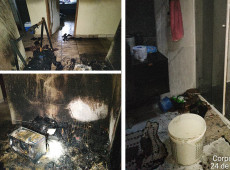 Fogo atingiu principalmente o banheiro da resid&ecirc;ncia