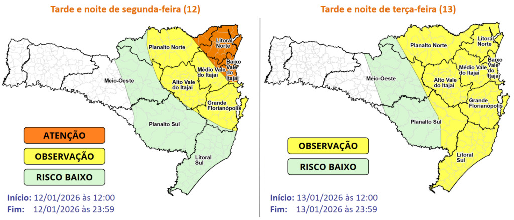 &Aacute;rea em laranja recomenda aten&ccedil;&atilde;o neste come&ccedil;o de semana 