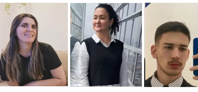 As vítimas:Francine, Josiane e Yuri