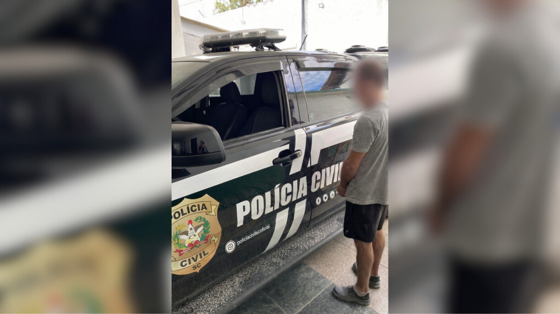 Condenado por violência doméstica é preso pela Polícia Civil de Gaspar durante cumprimento de mandado judicial.