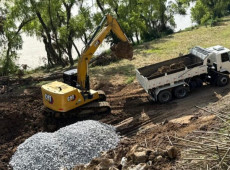 O trabalho se concentra, no momento, na estrutura de concreto das galerias