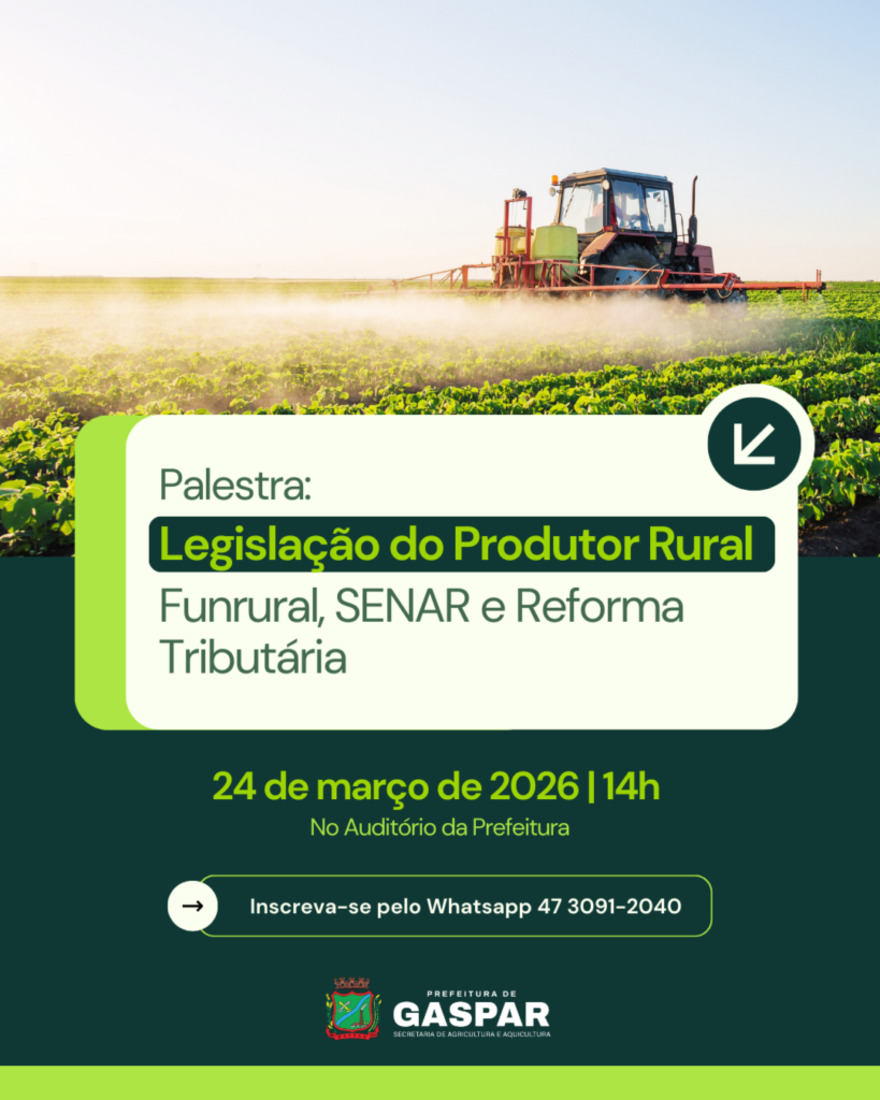 A palestra conta com 50 vagas dispon&iacute;veis direcionadas aos produtores rurais do munic&iacute;pio