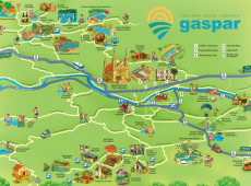 Mapa mostra os diversos equipamentos tur&iacute;sticos hoje instalados em Gaspar