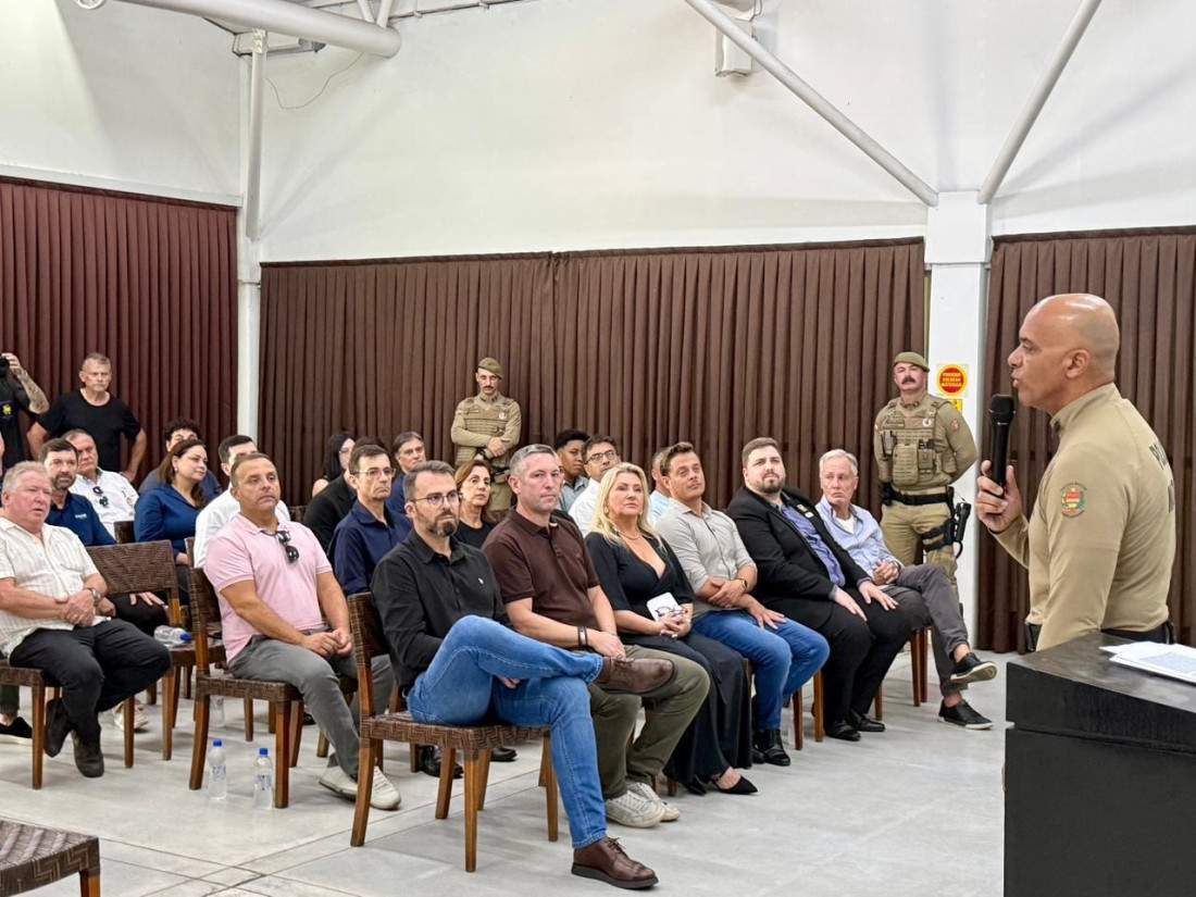 Coronel Ronaldo da Silva Cruz, comandante do 7&ordm; CRPM lembrou que o slogan do governo do estado &eacute; "SC: o estado mais seguro do Brasil" 