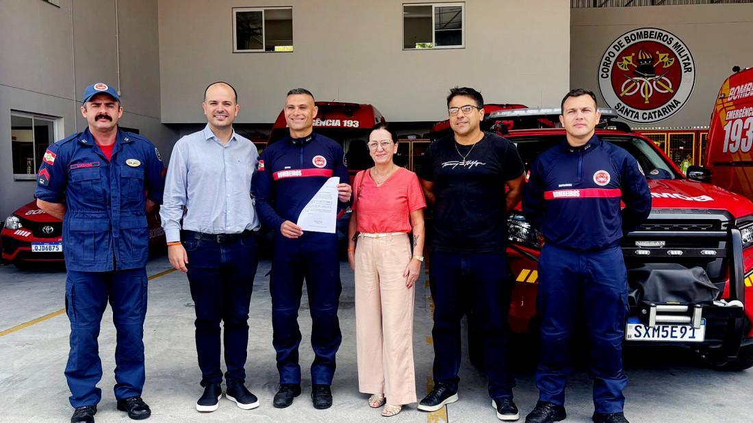 Sargento Bombeiro Luciano, Ivens Duarte, Coronel Muniz, Bernadete de Souza, Eduardo Pedrini e Major Motelievicz