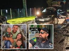 Pai, m&atilde;e, dois filhos e amigo 