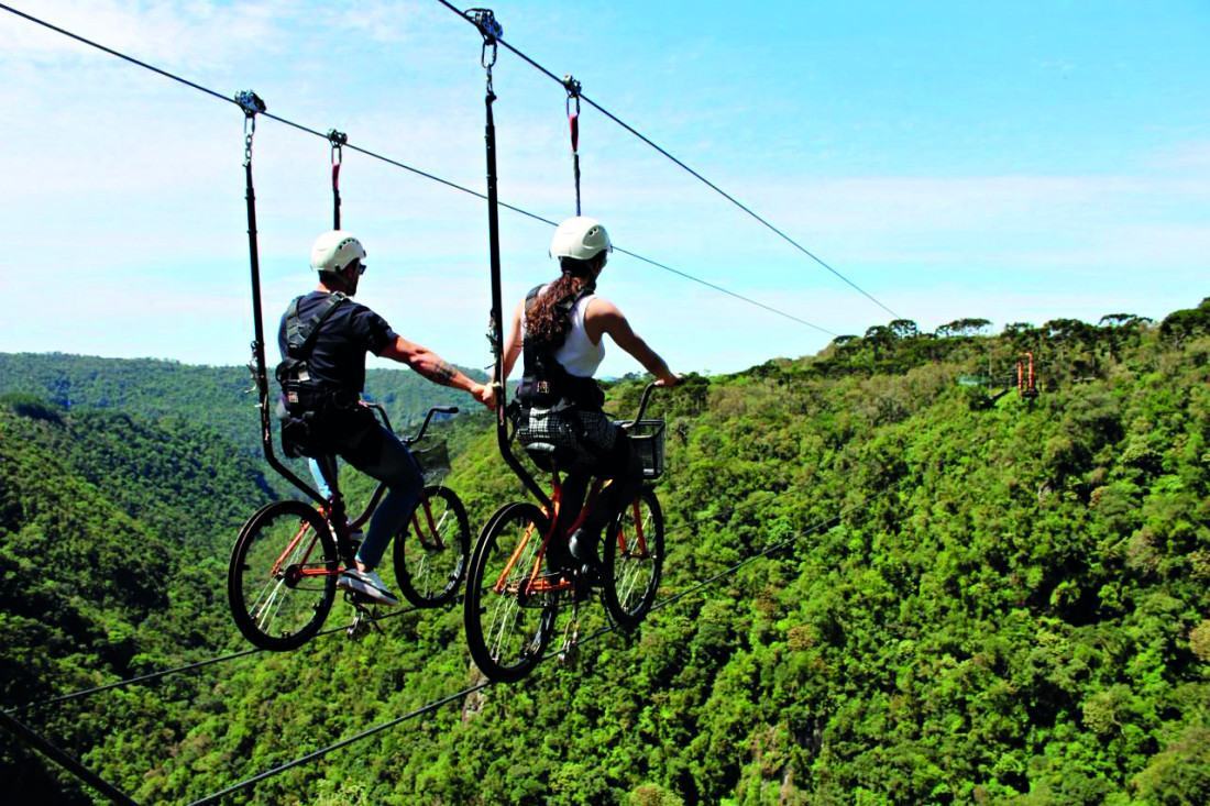 Skybike Urubici &eacute; considerada a mais alta do Brasil (150m) 