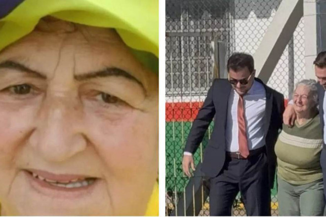 F&aacute;tima, em janeiro de 2023, e hoje deixando a penitenci&aacute;ria visivelmente emocionada e acompanhada de seus advogados