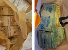 Imagens dvulgadas pela pol&iacute;cia mostram apreens&atilde;o de grande quantidade de dinheiro nos endere&ccedil;os dos investigados