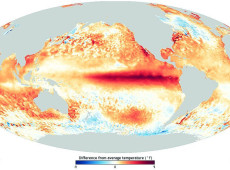Mapa do planeta sob efeito do El Ni&ntilde;o