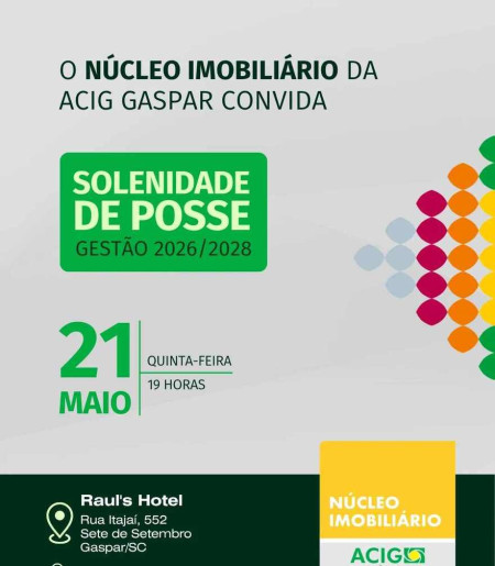 Convite para a posse na pr&oacute;xima quinta-feira, dia 21