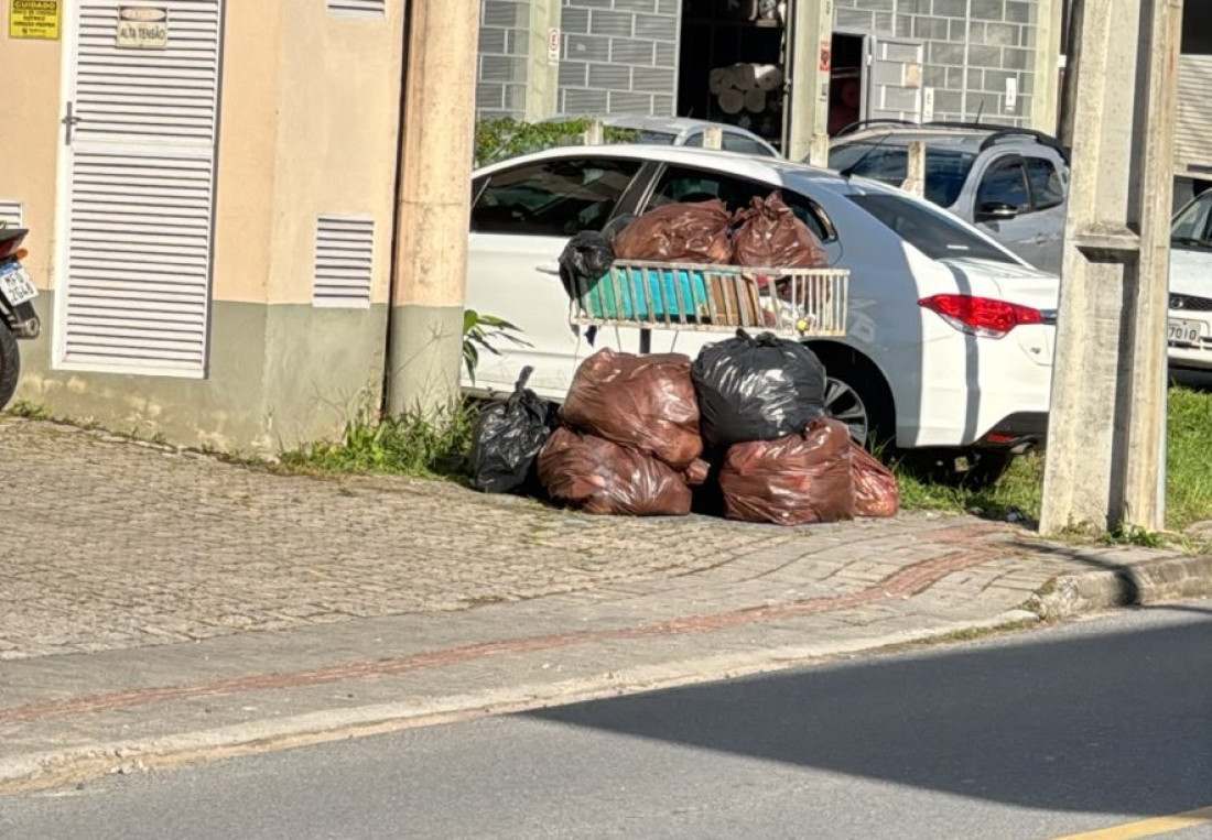 Lixo se acumula nas calçadas da Rua Barão do Rio Branco