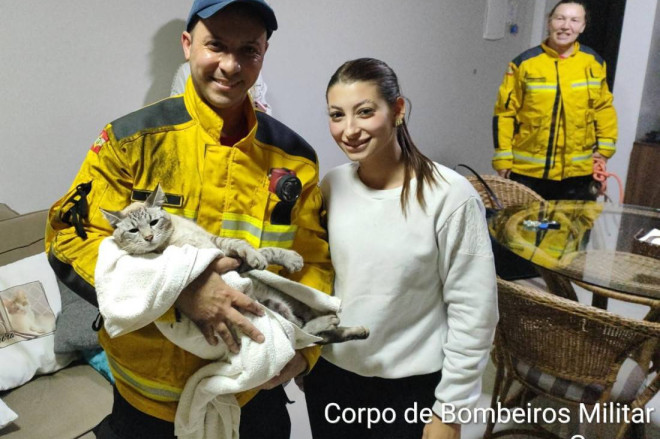 Snow foi resgatado pelos bombeiros militares em Gaspar, na noite de ter&ccedil;a-feira (2)

